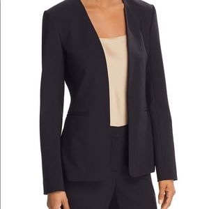 Theory Isita Black Wool Pleated Blazer